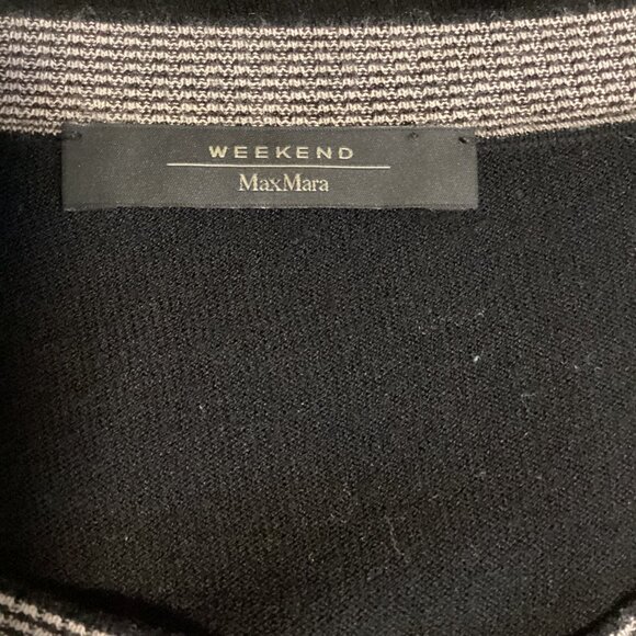 MaxMara Black Wool Cardigan with Silk Floral Front - Picture 2 of 6